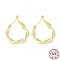 925 Sterling Silver Hoop Earrings, Twist Wire, with S925 Stamp, Real 18K Gold Plated, 26.5x3x19.5mm