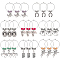 BENECREAT 24Pcs 8 Styles Horseshoe & Brush & Horse & Hat Alloy Wine Glass Charms with Acrylic Pearl, Brass Hoop Earrings, Mixed Color, 44~60mm, Pin: 0.8mm, 3pcs/style