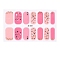 Full Cover Nail Stickers, 3D Nail Decals, Self-Adhesive, with Glass & Rhinestone & Plastic, for Nail Tips Decorations, Pale Violet Red, 24x8.5~15mm, 24pcs/sheets