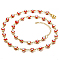 Enamel Evil Eye Link Chain Necklace, Golden Stainless Steel Necklace, Red, 17.72 inch(45cm)