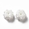 Handmade Bumpy Lampwork Beads, Round, White, 12x13x8mm, Hole: 1.6mm