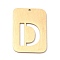 Ion Plating(IP) 304 Stainless Steel Pendants, Rectangle with Alphabet, Hollow, Letter.D, 32x22x1mm, Hole: 1.5mm