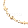 304 Stainless Steel Cross Link Chain Anklets AJEW-AN00415-2