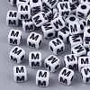 White Opaque Acrylic Beads X-MACR-R869-02M-1