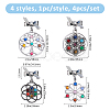 4Pcs 4 Styles Bowknot Brass Brooches JEWB-FH00036-2