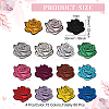 60Pcs 15 Colors Rose Shape Cloth Iron on Embroidered Patches PATC-FG0001-30-2