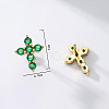 Exquisite Cross Brass Cubic Zirconia Stud Earrings LS-GX6224-3