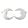 Tibetan Style Hammered Metal Crescent Moon Links connectors for Dangle Charms X-EA291Y-1