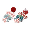 Christmas Acrylic Dangle Stud Earrings with 304 Stainless Steel Pin for Women LS-EJEW-D060-01A-1