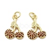 Brass Micro Pave Cubic Zirconia Pendants KK-U060-25G-1