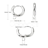 201 Stainless Steel Huggie Hoop Earring Findings STAS-P283-01C-S-3