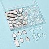 36Pcs 6 Styles 04 Stainless Steel Pendant Cabochon Settings STAS-FS0001-27-6