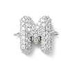 Brass Micro Pave Cubic Zirconia Letter Links KK-I717-04M-P-1