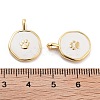 Flat Round with Paw Print Pattern Rack Plating Brass Enamel Pendants KK-G512-12G-3