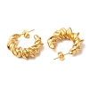 Ion Plating(IP) 304 Stainless Steel Twist Round Earrings EJEW-K244-29G-2