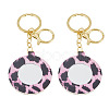 2Pcs PU Mirror Keychains KEYC-TADJ0001-05A-1