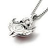 Alloy Bat with Plastic Dragon Eye Pendant Necklace NJEW-B084-02B-3