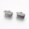 Non-Tarnish 304 Stainless Steel Ribbon Crimp Ends STAS-G187-24P-10.5mm-1