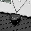 Natural Dyed & Heated Black Agate Pendant Necklaces CY8832-6-1