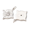 Brass Pave Clear Cubic Zirconia Pendants CU-CBA2907-11P-2