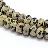 Faceted Natural Dalmatian Jasper Rondelle Beads Strands X-G-K090-03-1