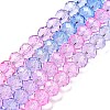 Transparent Painted Glass Beads Strands DGLA-A034-T6mm-A08-2