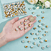 120Pcs Floral Printed Porcelain Beads PORC-UN0001-04-4