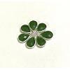 Silver Color Plated Brass Glass Teardrop Pendants GLAA-M006-A-05S-2
