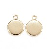 Ion Plating(IP) 304 Stainless Steel Pendant Cabochon Settings STAS-G127-13-8mm-G-2