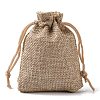 Polyester Imitation Burlap Packing Pouches Drawstring Bags ABAG-R005-9x7-01-4