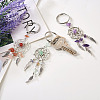 20Pcs 10 Style Natural Chip Gemstone Keychain KEYC-KS0001-05-9
