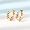 Twist Brass Micro Pave Cubic Zirconia Hoop Earrings KK-CBACA55-20G-1