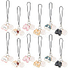 Cat & Paw Print Alloy Enamel Mobile Straps HJEW-AB00588-1