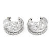 Rack Plating Brass Micro Pave Cubic Zirconia Cuff Earrings for Women KK-Z038-24P-1