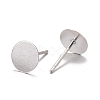 925 Sterling Silver Flat Pad  Stud Earring Findings STER-K167-045F-S-2