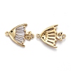 Brass Micro Pave Cubic Clear Zirconia  2-Loop Link Pendants KK-P192-01-3