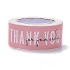 Pink Rectangle Paper Thank You Stickers DIY-C042-07B-2