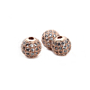 CZ Brass Micro Pave Grade AAA Clear Color Cubic Zirconia Round Beads LS-KK-O065-6mm-05RG-NR-2
