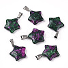 Star Dyed Natural Ruby in Zoisite Pendants G-Q367-19-1