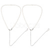 Fingerinspire 2Pcs Plastic Imitation Pearl Beaded Backdrop Necklace Body Chain NJEW-FG0001-03-1