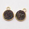 Electroplate Natural Druzy Quartz Crystal Pendants G-F333-M-2