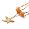 Dyed Natural Shell Chips Charms Anklet AJEW-G049-01G-01-3