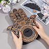 Hamsa Hand Wooden Crystal Sphere Display Stands AJEW-WH0258-822D-3