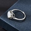 Brass Micro Pave Cubic Zirconia Finger Rings CU-CBA260E-04P-3