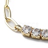 Brass Micro Pave Cubic Zirconia Strass & Paperclip Chain Bracelets BJEW-C052-04G-3