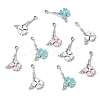 10Pcs Rack Plating Alloy Rhinestone Pendants FIND-YW0008-91A-1