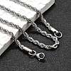 Non-Tarnish 304 Stainless Steel Rope Chain Necklaces NJEW-F226-03P-06-1