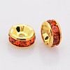 Brass Rhinestone Spacer Beads RB-A014-Z6mm-20G-2