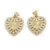 Brass Micro Pave Clear Cubic Zirconia Pendants ZIRC-I367-13G-11-1