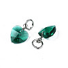 Faceted Transparent Glass Charms GLAA-T024-04F-3